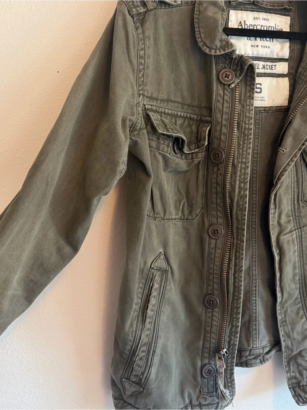 Abercrombie & Fitch Men's Sentinel Jacket Olive Green, Vintage Size Small
